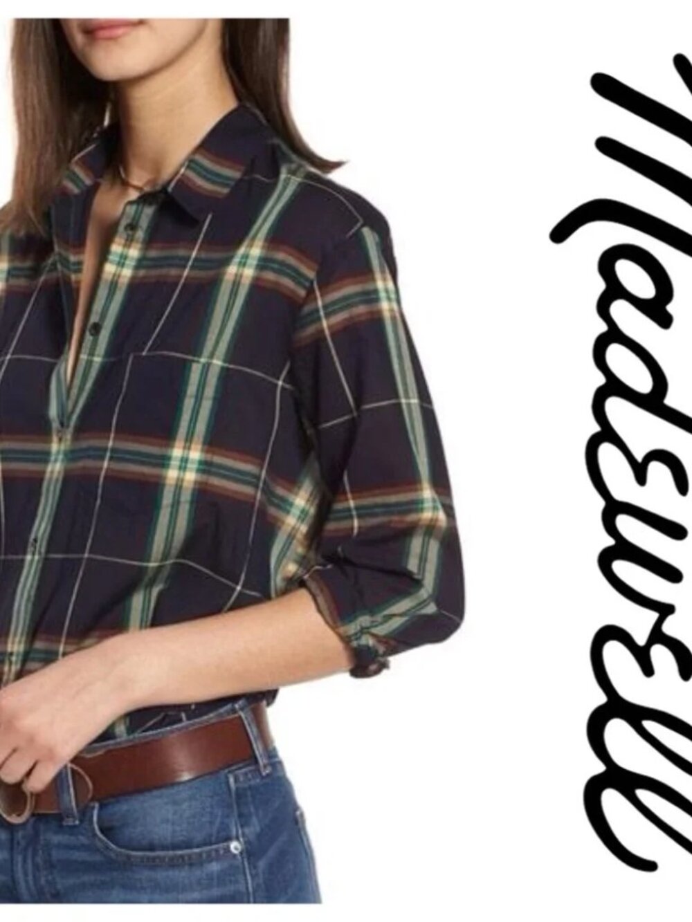 Madewell Ex-Boyfriend Oversized Plaid Button Down – XS – 100% Cotton 🔥
